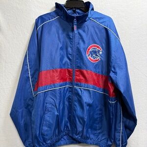 Chicago Cubs Full Zip Jacket XL Genuine Merchandise Blue w/Red Stripe Great Back